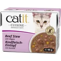 Billig Catit Cuisine grytbitar i sås 12 x 95 g - Nötkött med grönsaker