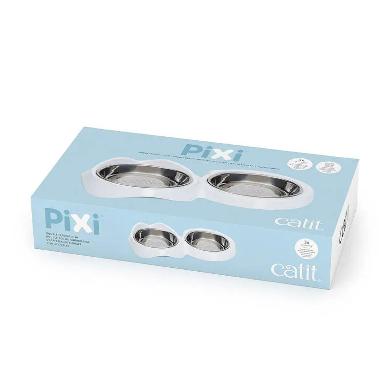 Nedsatt pris Catit Pixi Skål Dubbel - 2x200 ml