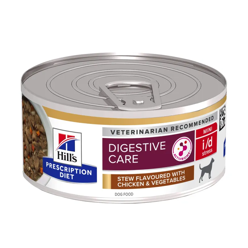 Populär Hill‘s PRESCRIPTION DIET i/d Stress Mini Stew hundfoder med kyckling & grönsaker 24 x 156 g