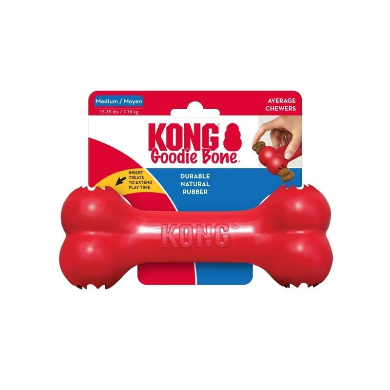 Begränsat antal KONG Goodie Bone Röd M 18 cm