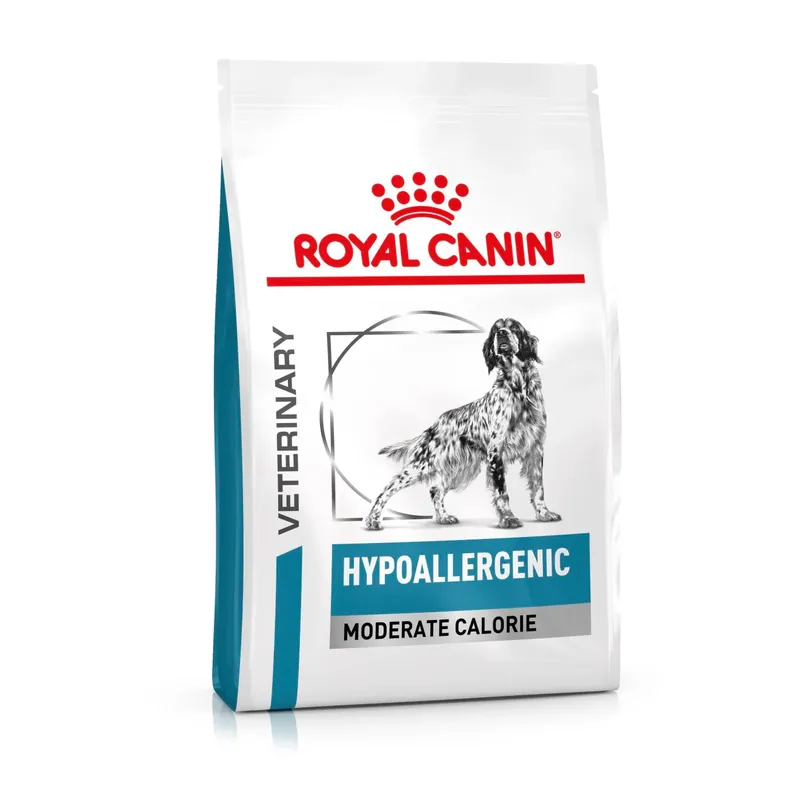 Beställ nu Royal Canin Veterinary Diets Derma Hypoallergenic Moderate Calorie torrfoder för hund
