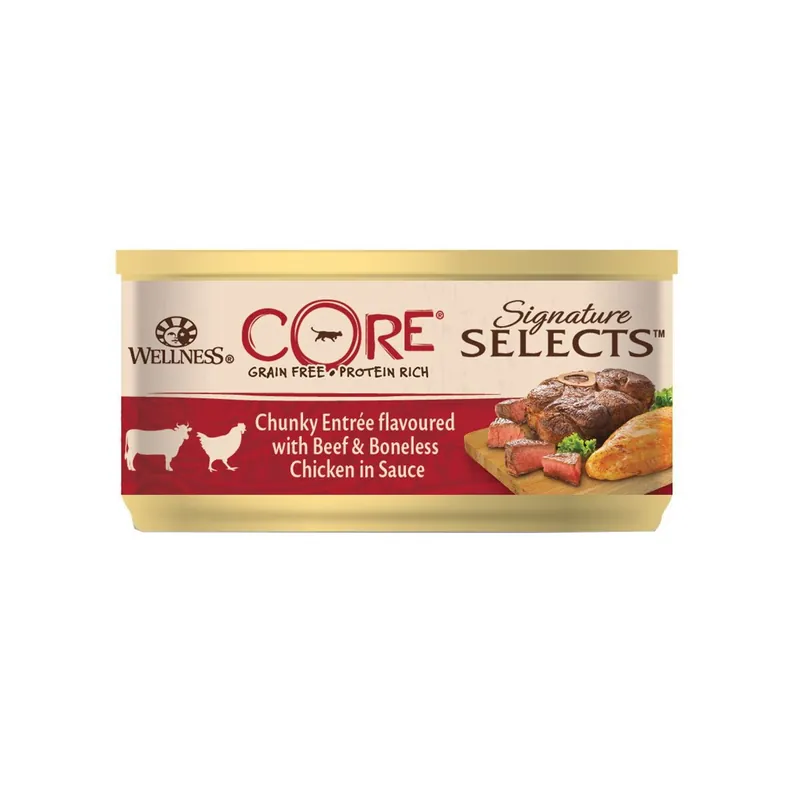 Utförsäljning CORE Cat SS Beef & Chicken Chunky 79 g
