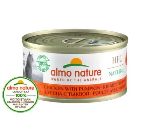 Erbjudande Almo Nature HFC Natural Kyckling & Pumpa 24 x 70 g våtfoder för katter