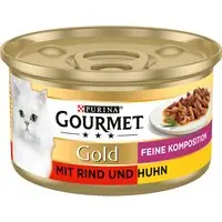 24 x 85 g / 48 x 85 g Gourmet Gold till sparpris! - Fine Composition nötkött + kyckling (24 x 85 g ) Kampanjpris
