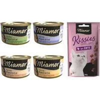 12 x 85 g Miamor Paté + Miamor Kissies med anka, 50 g på köpet! - Multibox fjäderfä (4 sorter) Säker betalning