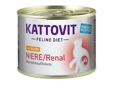 Kattovit Niere-Renal Wet food Chicken Can 12 x 185g Populär