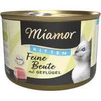 Begränsat erbjudande Miamor Feine Beute 12 x 185 g - Kitten fjäderfä