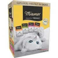 Blandpack Miamor Ragout Royale 12 x 100 g - Fjäderfä-Mix Sauce (Kyckling, Kalkon, Anka, Fjäderfä) Rabatt