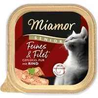 Snabb frakt Ekonomipack Miamor Feines & Filet Senior 32 x 100 g - Fjäderfä & nötkött