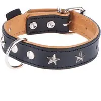 Heim Stars läderhalsband, svart/beige - Storlek 60 45 - 55 cm halsomfång Köp nu