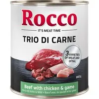 Kundfavorit Ekonomipack Rocco Trio di Carne 24 x 800 g - Nötkött, kyckling & vilt