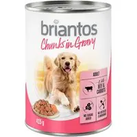 Ekonomipack Briantos Chunks in Gravy 24 x 415 g - Nötkött & morötter Fynd