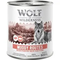 Rabatter Wolf of Wilderness Senior “Expedition” 6 x 800 g - Muddy Routes - Fjäderfä & fläsk