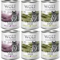 Rabatter Wolf of Wilderness Senior Mixpack - 6 x 400 g Classic 4x Lamm & kyckling, 2x Anka & kalv