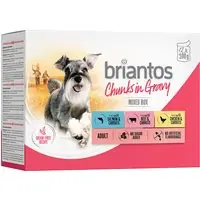 Begränsad tid Briantos Chunks in Gravy 12 x 100 g - Mixpack (Kyckling, Nötkött, Lax)