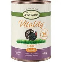 Ekonomipack Lukullus Vitality 24 x 400 g - Light Kalkon (spannmålsfritt) Bästa pris