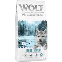 Snabb leverans Wolf of Wilderness Junior "Blue River" med lax - spannmålsfritt - 12 kg