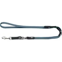 HUNTER justerbart koppel Wolmar - BioThane® x läder, blågrå/svart - 200 cm lång, 19 mm bred Beställ idag