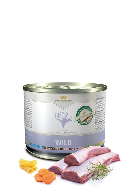 Sista chansen Vet Concept Dog Menu Vilt 6 x 200 g för hundar