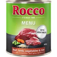 Rocco Menu 6 x 800 g - Nötkött med lamm, grönsaker & ris Kampanj