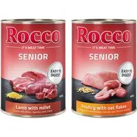 Rocco Senior 12 x 400 g - Blandpack Fjäderfä & havregryn + Lamm & hirs Expressleverans