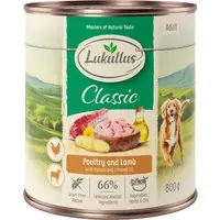 Ekonomipack Lukullus 12 x 800 g - Fjäderfä & lamm - spannmålsfritt Premium