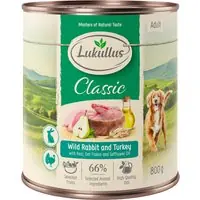 Ekonomipack Lukullus 12 x 800 g - Vildkanin & kalkon Extra rabatt