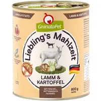 Ekonomipack GranataPet Liebling‘s Mahlzeit 12 x 800 g - Lamm & potatis med fänkål, färskost och olivolja Billigare