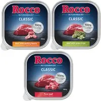 Köp online Blandat provpack Rocco 9 x 300 g - Classic Mix 1 Nötkött pur, Våm, Hönshjärta