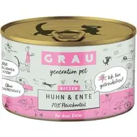 Billig Ekonomipack GRAU Kitten Grain Free 24 x 200 g - Kyckling & anka