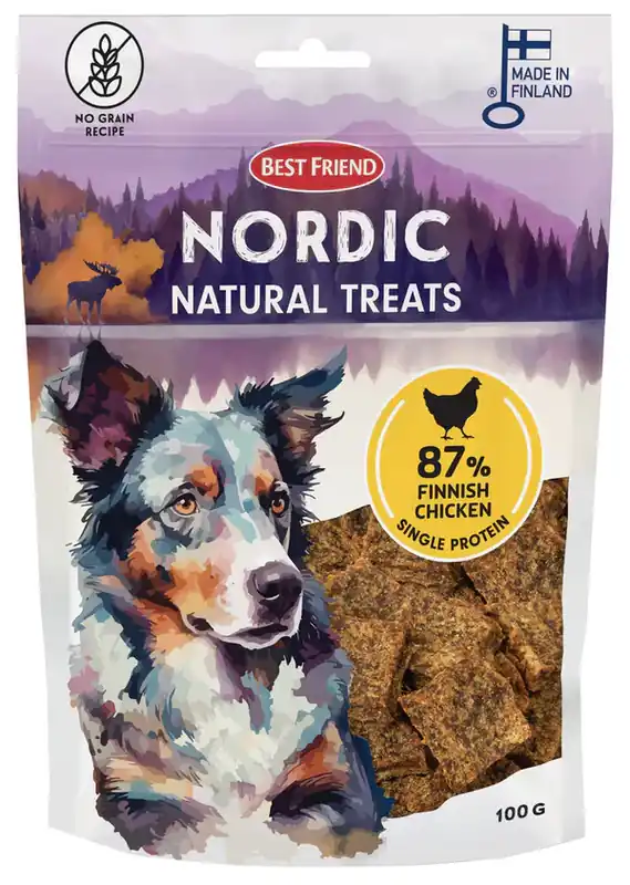 Best Friend Nordic Natural Treats kyckling för hundar 100 g Lägg i varukorgen