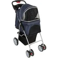 Sporty Pet Stroller vagn för små hundar - Mörkblå / ljusgrå Sista chansen
