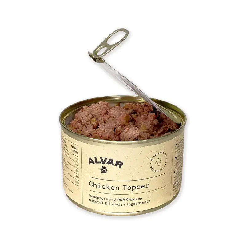 Alvar Pet Chicken Topper Våtfoder för Hund 6 x 400 g Beställ idag