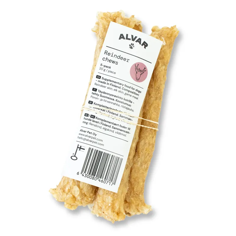 Erbjudande Alvar Pet Tuggben Ren 12,5 cm 5-pack