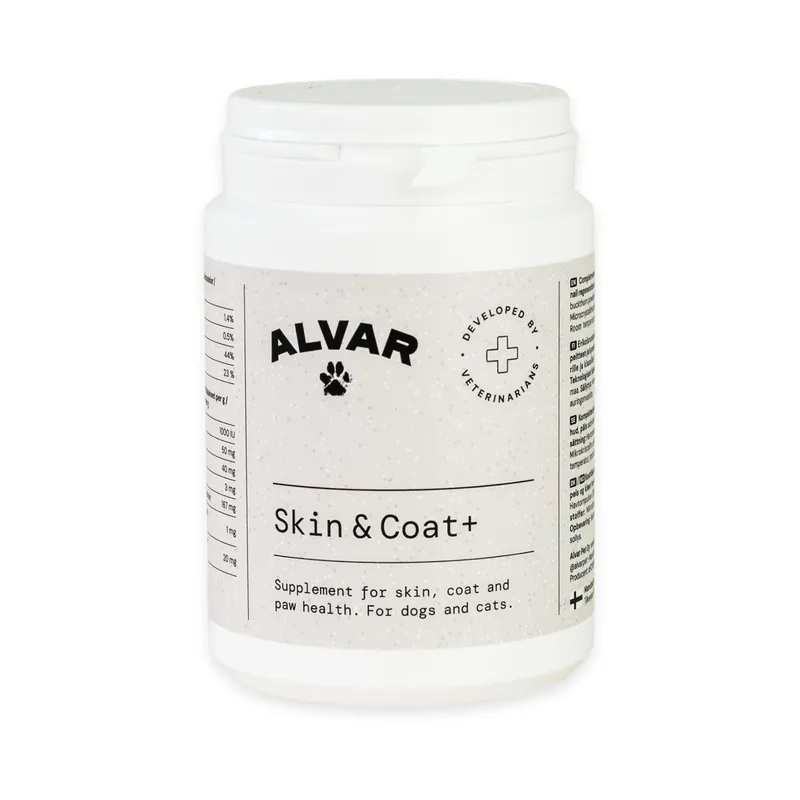 Erbjudande Alvar Pet Skin & Coat+ kosttillskott för hund och katt 140 g