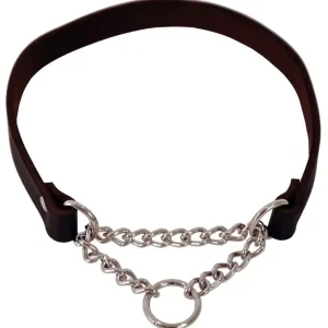 Outlet Läderhalsband Lina Halvstryp Svart 12x35cm