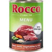 Rocco Menu 6 x 400 g - Nötkött med lamm, grönsaker & ris Begränsat erbjudande