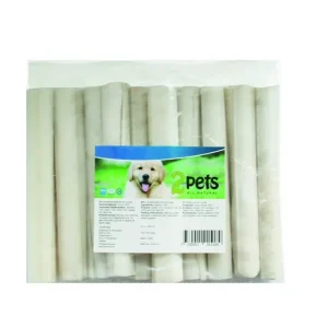 2pets Tuggrulle vit, 10-pack - 10 x 12,5 cm Lågt pris