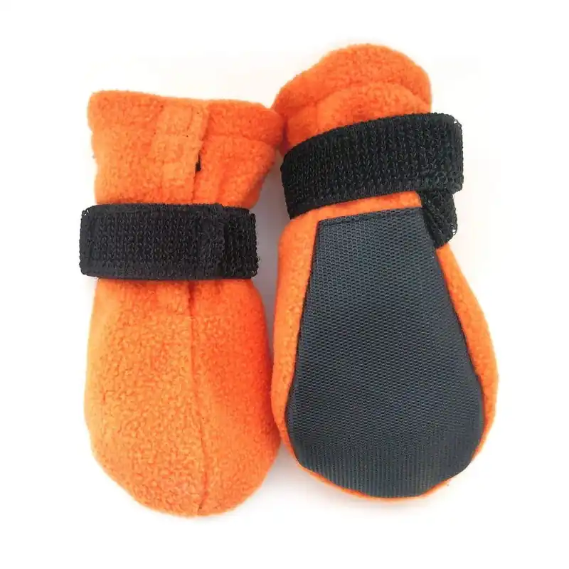Populärt val Basic Paws Fleece Hundskor Korta Orange 4-pack
