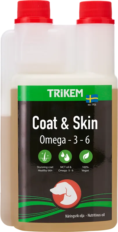Kosttillskott Trikem Coat & Skin Olja 500 ml Rabatt