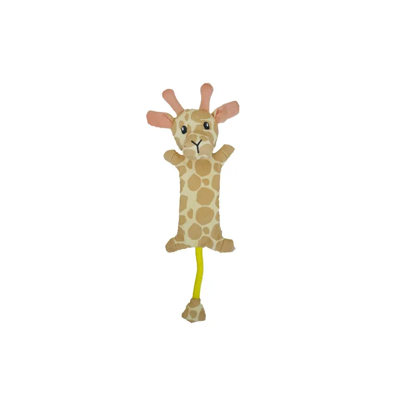Outlet Bark-a-Boo Wild World Platt Giraff med Repsvans Mjukisdjur till Hund 32 cm
