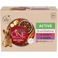PURINA ONE Mini Active Mixpack med nötkött + anka - 10 x 85 g Begränsat antal