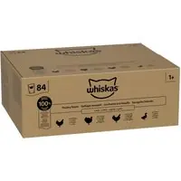 Kampanjpris Whiskas 1+ Adult i portionspåse 84 x 85 g - Fjäderfäurval i gelé