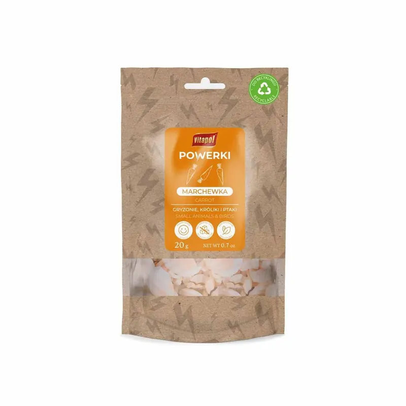 Vitapol Powerki Frystorkad Morot - 20 g Begränsat antal