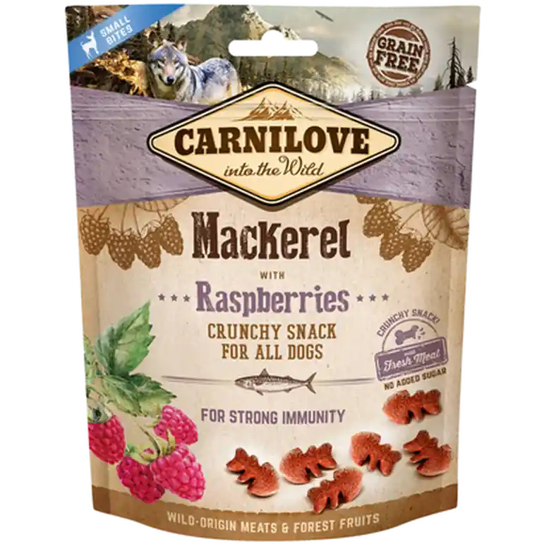 Dog Crunchy Snack Mackerel & Raspberries 200 g Billig