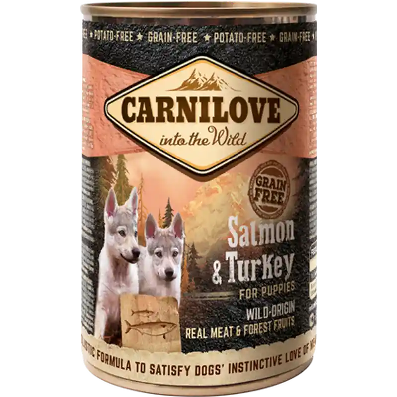 Dog Wild Meat Salmon & Turkey for Puppies 400 g prisnedsättning