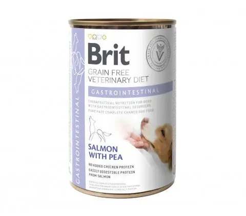 Snabb frakt Brit Gastrointestinal Salmon with Pea våtfoder för hund 6 x 400 g