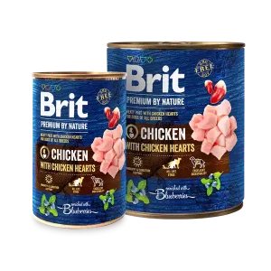 Brit Premium by Nature med kycklinghjärtan för hundar I lager