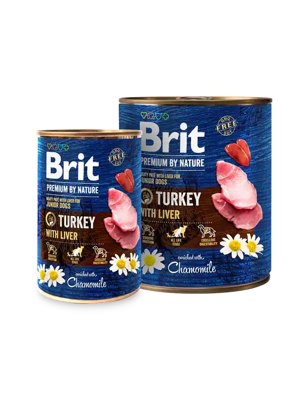 Brit Premium by Nature Kalkon & lever 6 x 400 g för hundar Sista chansen