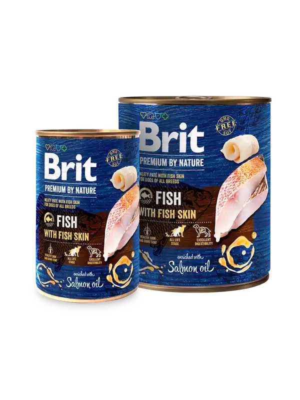 Brit Premium by Nature Fish med Fiskskinn Hund 6 x 800 g Extra rabatt